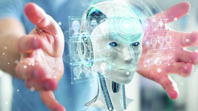 Enterprise and AI - hands over robots head